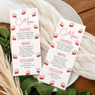 Vintage Cherry Baby Shower Menu Card