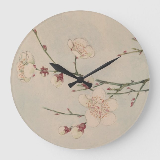 Vintage cherry blossom branches  large clock (Front)