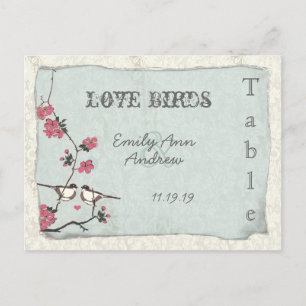 Vintage Cherry Blossom Damask Wedding Table Number