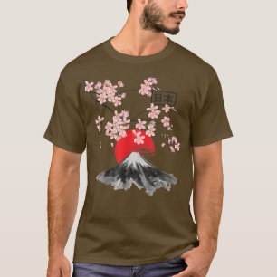 Vintage Cherry Blossom Fuji Sakura Japanese Art, S T-Shirt
