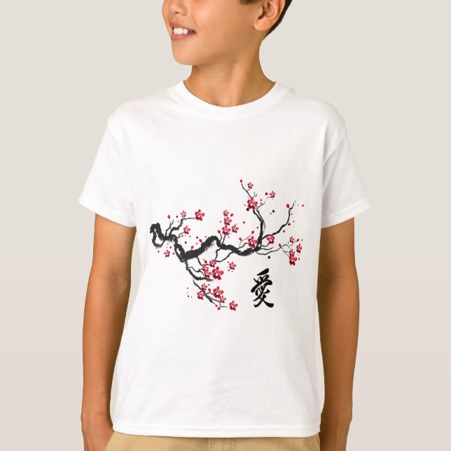 Vintage Cherry Blossom Japanese Culture Graphical  T-Shirt (Front)