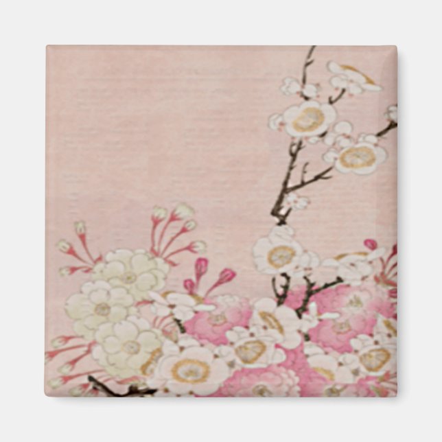 Vintage Cherry Blossom-Japanese Magnet (Front)