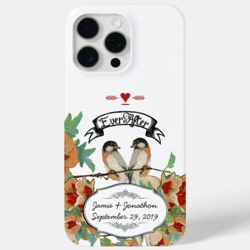 Vintage Cherry Blossom Love Bird Peach Mint iPhone 15 Pro Max Case