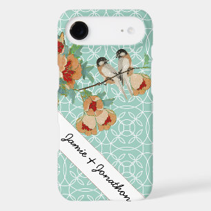 Vintage Cherry Blossom Love Bird Peach Mint iPhone 17 Air Case