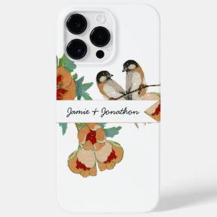 Vintage Cherry Blossom Love Bird Peach Mint Case-Mate iPhone 14 Pro Max Case
