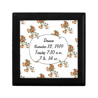 Vintage Cherry Blossom Love Bird Peach Mint Gift Box