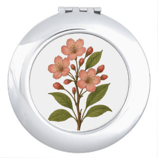 Vintage Cherry Blossom Round Compact Mirror