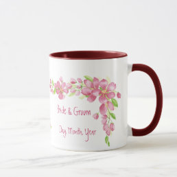 Vintage Cherry Blossom Save the Date Wedding Mug