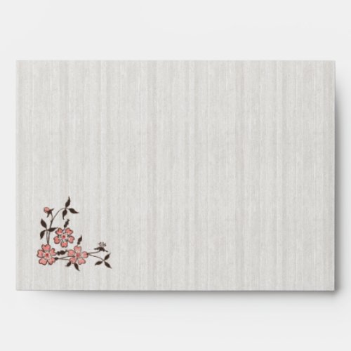 Vintage Cherry Blossom Swallows Monogram envelope