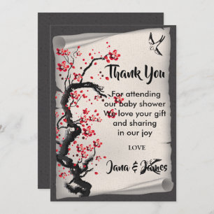 Vintage Cherry Blossom thank you Invitation