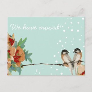 Vintage Cherry Blossom We Moved Announcement Postcard