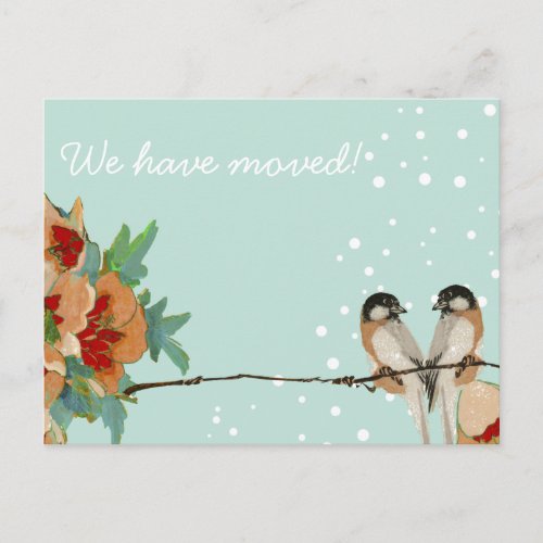 Vintage Cherry Blossom We Moved Announcement Postcard