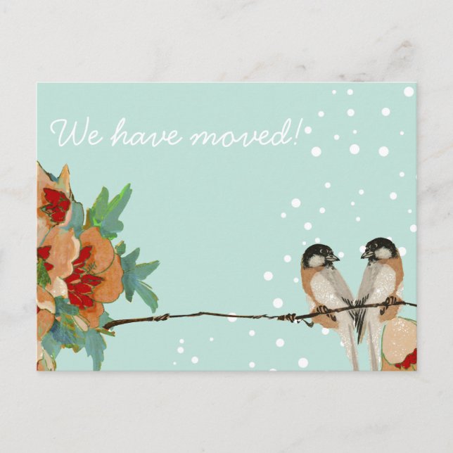 Vintage Cherry Blossom We Moved Announcement Postcard (Front)