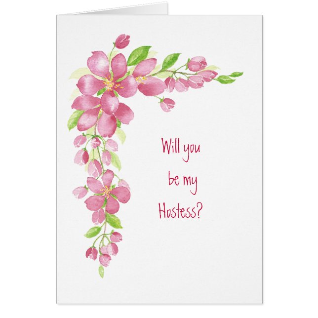 Vintage Cherry Blossom -  Wedding Hostess Cards (Front)