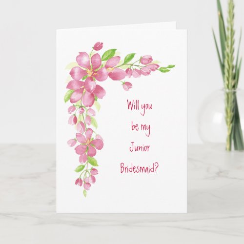 Vintage Cherry Blossom  Wedding Junior Bridesmaid Invitation