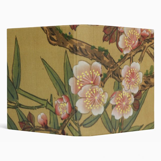 Vintage Cherry Blossoms Asian Japanese Flowers Binder (Background)