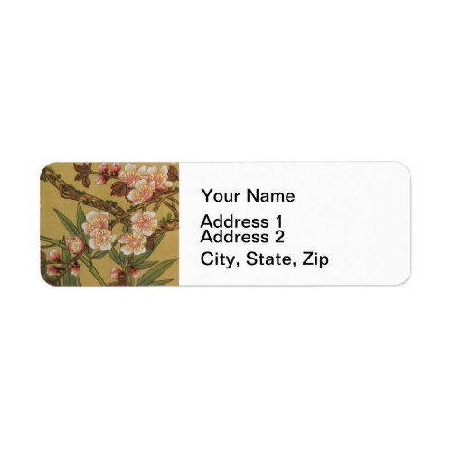 Vintage Cherry Blossoms Asian Japanese Flowers Label