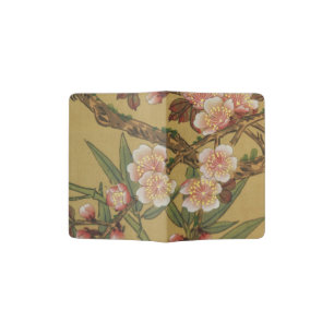 Vintage Cherry Blossoms Asian Japanese Flowers Passport Holder