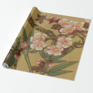 Vintage Cherry Blossoms Asian Japanese Flowers Wrapping Paper