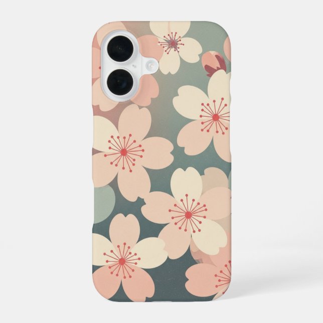 Vintage Cherry Blossoms iPhone Case (Back)