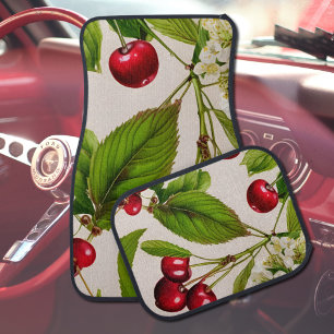 Vintage Cherry Illustration Car Floor Mat