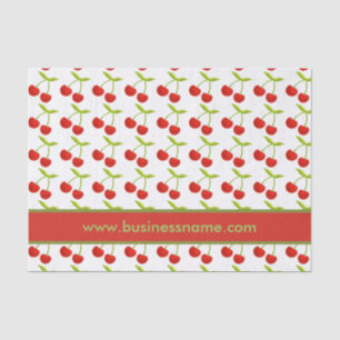 Vintage Cherry Illustration Custom Text Tissue Paper