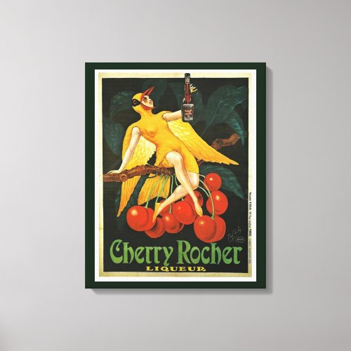 Vintage Cherry Rocher Advertisement Canvas Print