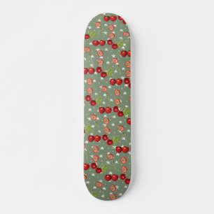 Vintage Cherry & Stars Skateboard