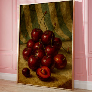 Vintage Cherry Still Life Wall Art Print Classic