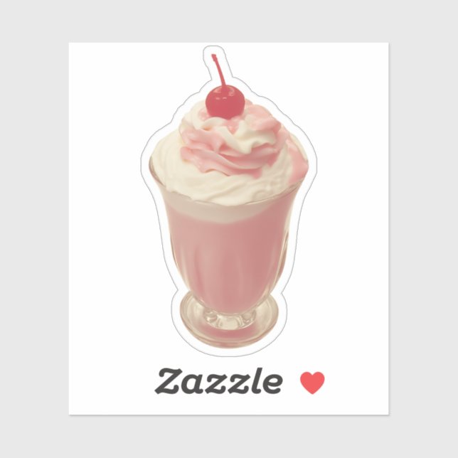 Vintage Cherry Topped Milkshake Sticker (Sheet)