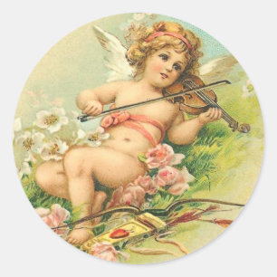 Vintage Cherub and Violin Stickers