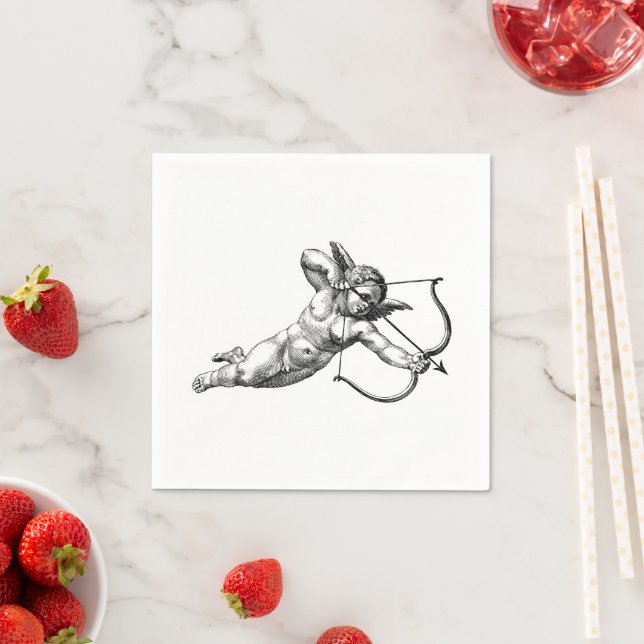 Vintage Cherub Angel Cupid Love Napkins (Insitu)