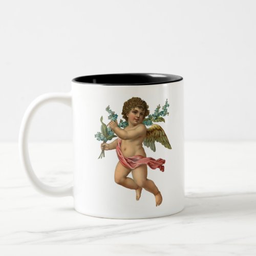 Vintage Cherub baby angel design Two_Tone Coffee Mug