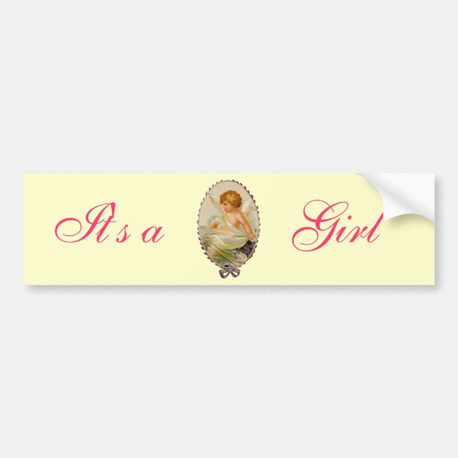 Vintage Cherub Bumper Sticker (Front)