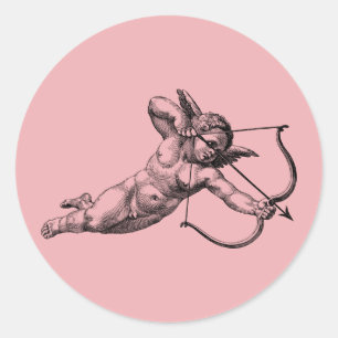Vintage Cherub Cupid Love Classic Round Sticker