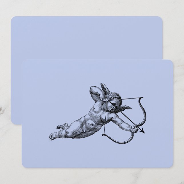 Vintage Cherub Cupid Love Invitation (Front/Back)