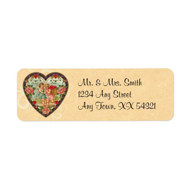 Vintage Cherub Valentine Address Labels (Front)