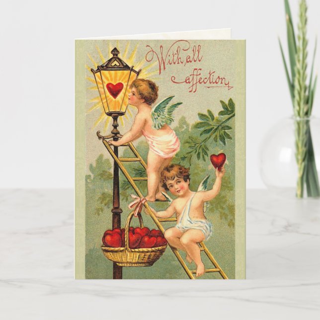 Vintage Cherub Valentine Card (Front)