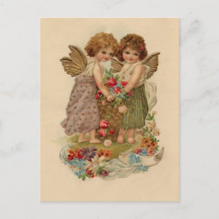 Vintage Cherub Valentine Holiday Postcard