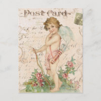 Vintage cherub Valentine postcard