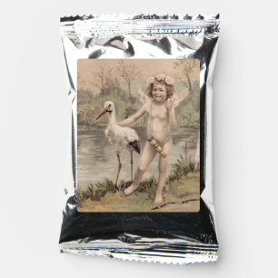 Vintage Cherub with Stork by Lake Coffee Drink Mix