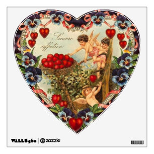 Vintage Cherubs Valentine Heart Wall Decal