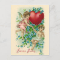 Vintage Cherubs Valentine Postcard