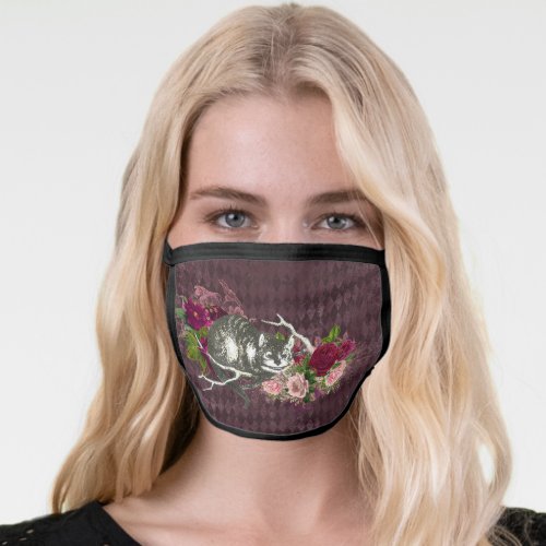 Vintage Cheshire Cat Collage Face Mask