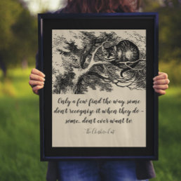 Vintage Cheshire Cat Illustration and Quote Poster