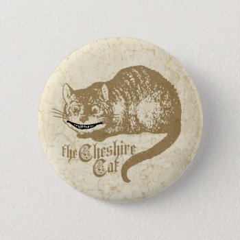 Vintage Cheshire Cat Illustration Button by opheliasart at Zazzle