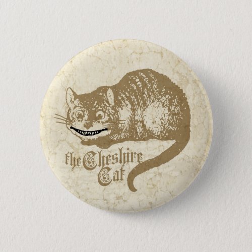 Vintage Cheshire Cat Illustration Button