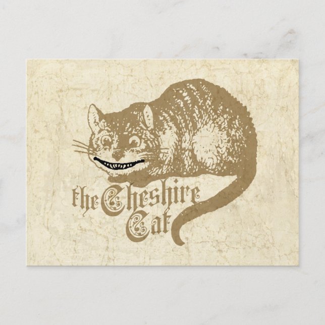Vintage Cheshire Cat Illustration Postcard (Front)