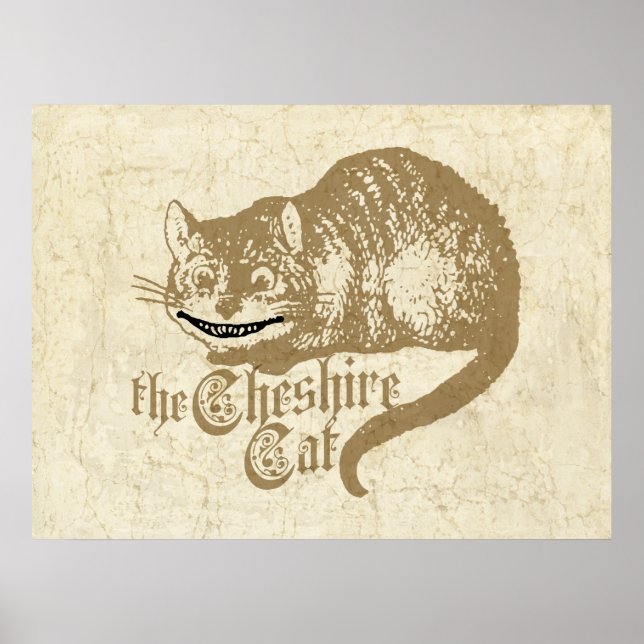 Vintage Cheshire Cat Illustration Poster (Front)