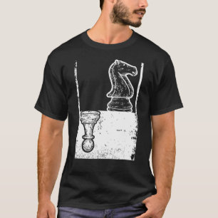 Vintage Chess Chessboxing Pawn And Knight Shadow 1 T-Shirt